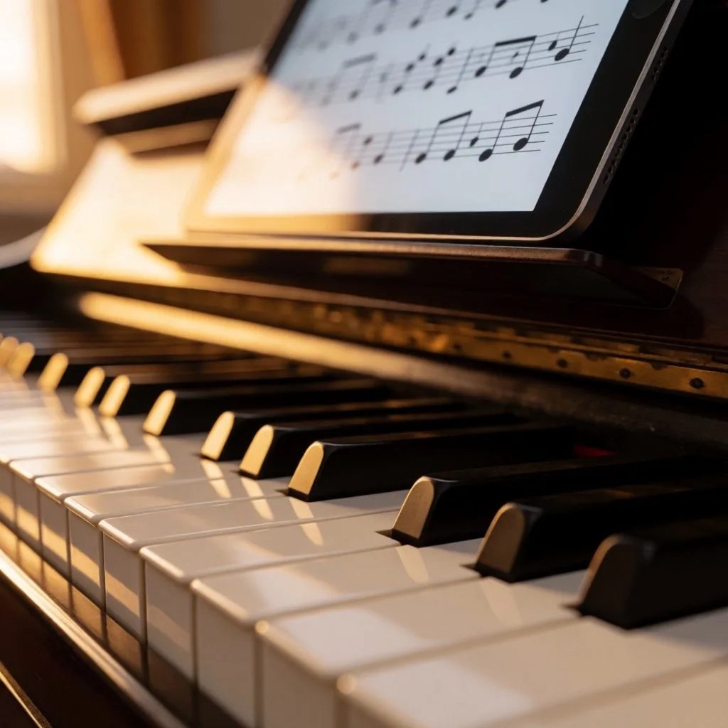 Piano tuşları yakın çekim